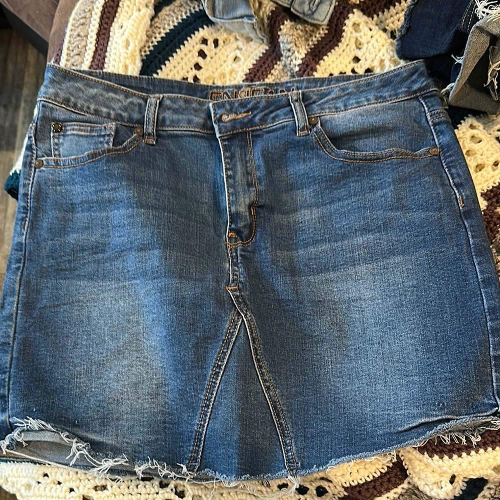 Blue Mini Skirt Casual Night Out